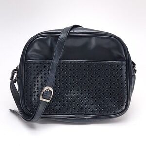 NEW Tic-Tac-Toes Vintage‎ Black Leather Womens Purse Handbag Clutch Bag